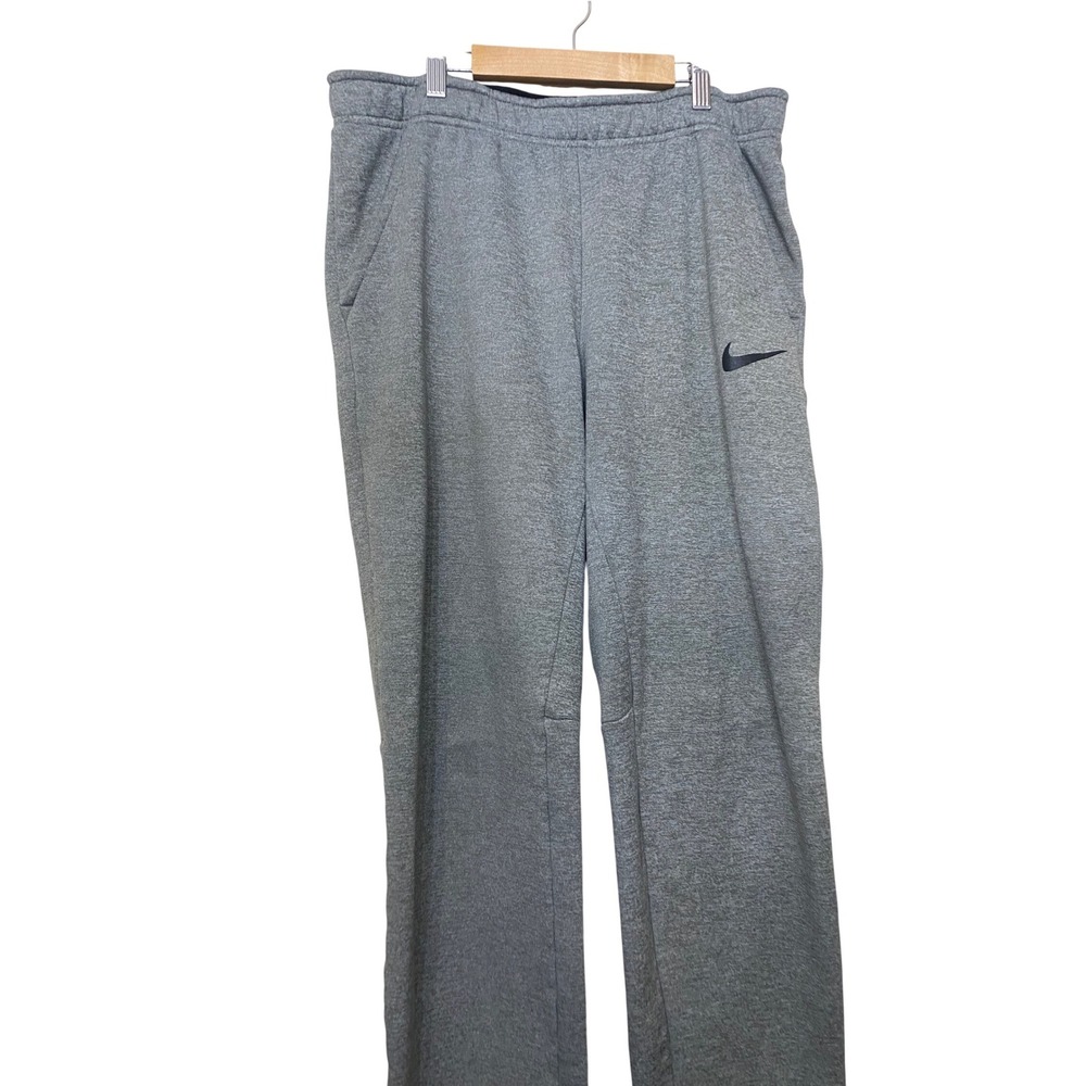 Nike Dri-FIT Mens Training Pants Heather Grey Straight Leg Joggers Size M